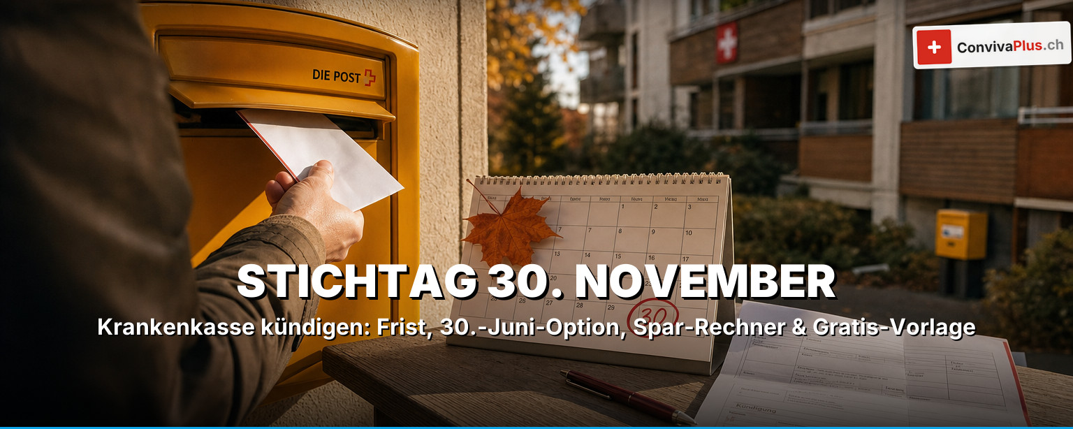 Krankenkasse kündigen 2026: Frist 30. November, Vorlage & Spar-Rechner