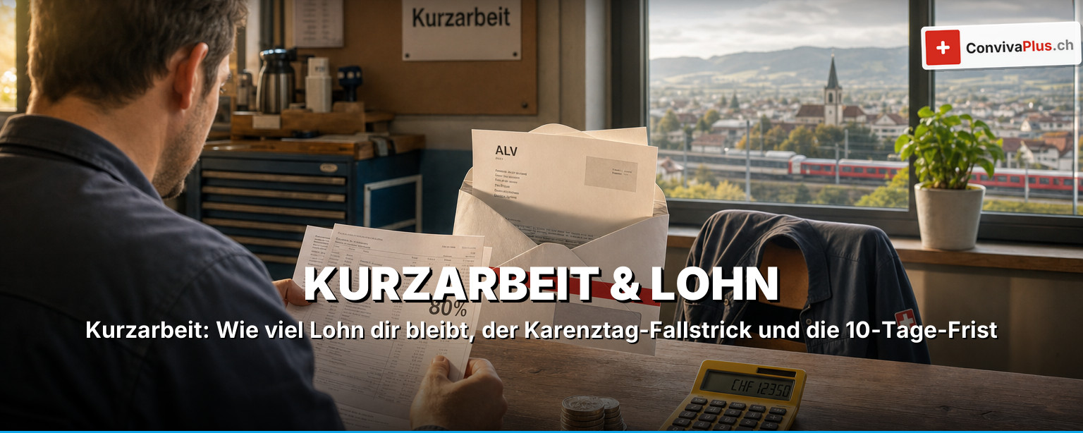 Kurzarbeit in der Schweiz: Wie viel Lohn dir wirklich bleibt, mit Rechner und Vorlage