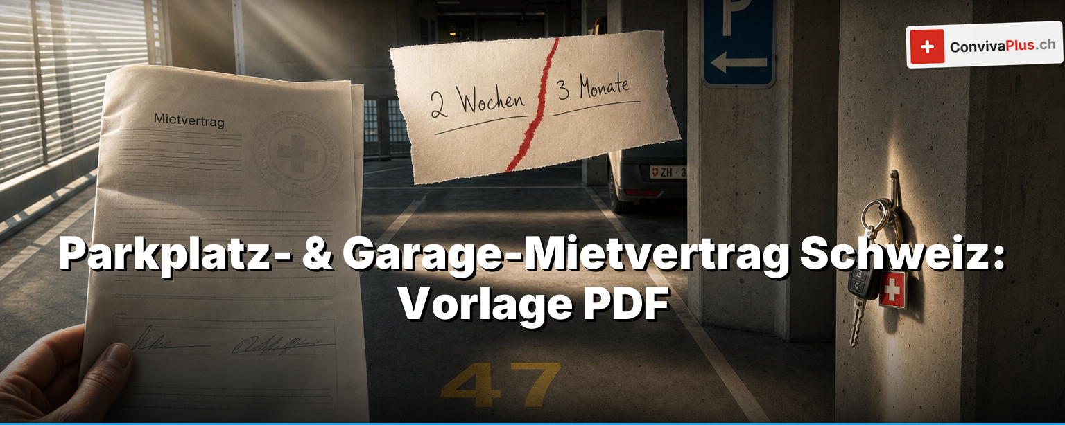 Parkplatz- & Garage-Mietvertrag Schweiz: gratis Vorlage (PDF & Word) und die eine Frage, die über deine Kündigungsfrist entscheidet